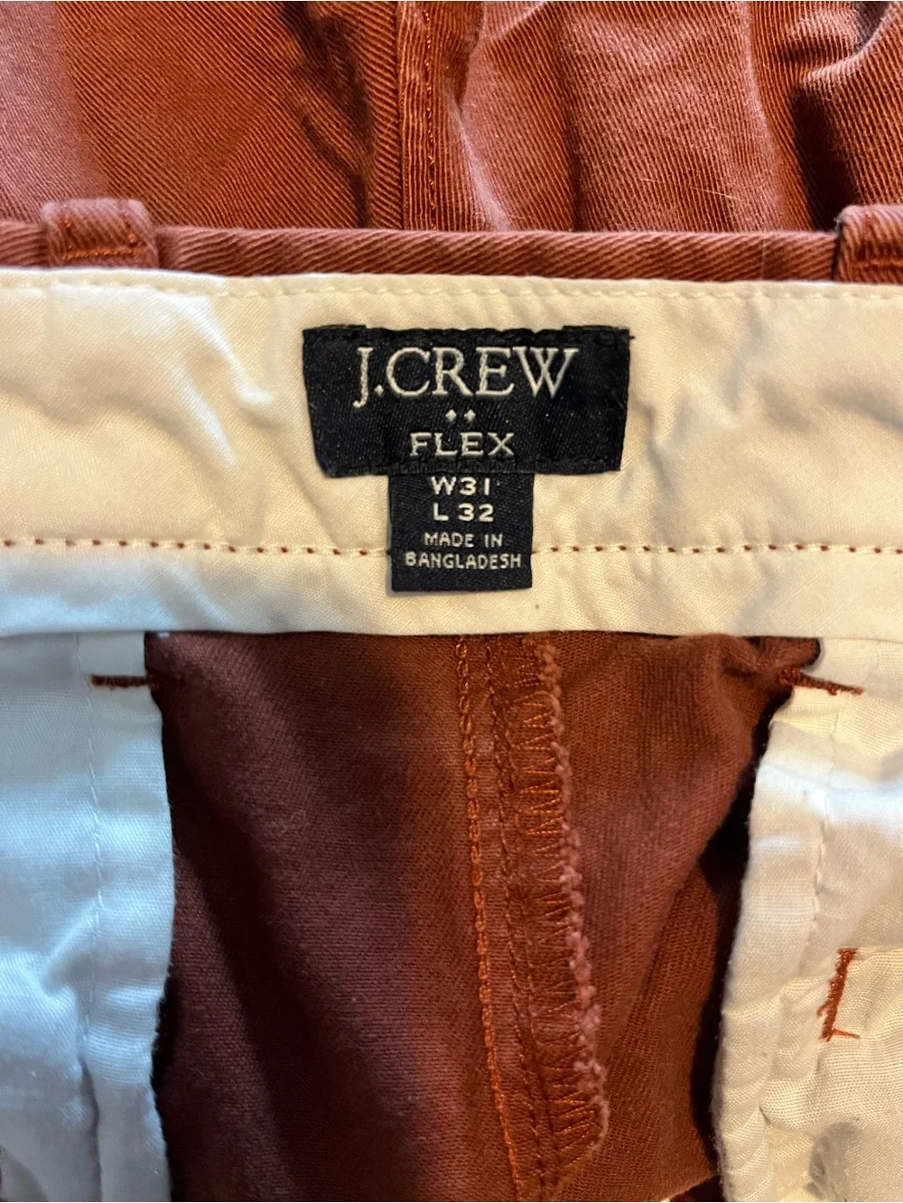 J. Crew Flex Slim Pants in Red/Brown